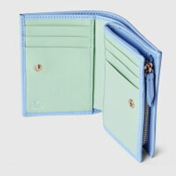 Gucci GG Wallet Green Blue Leather Interior - Picture 3 of 5